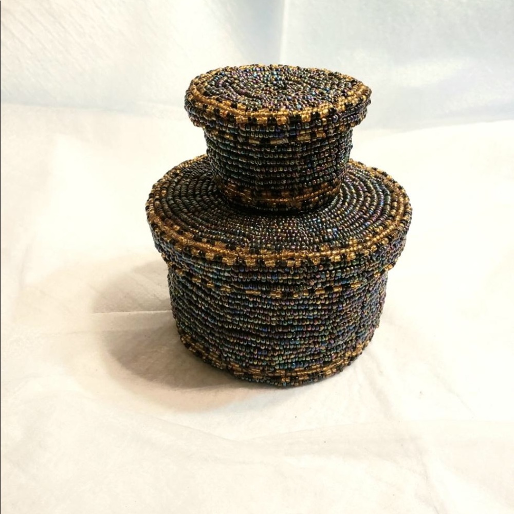 Kenyan beaded boxes set of two